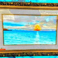 Quadro con Tramonto dipinto a olio su tela firmato