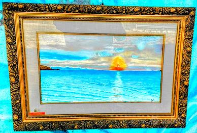 Quadro con Tramonto dipinto a olio su tela firmato