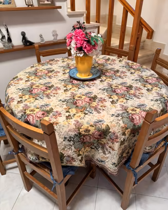 Tavolo rotondo allungabile in legno massello