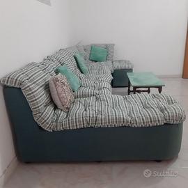 Divano angolare verde petrolio scomponibile