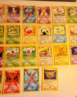 Lotto carte Pokemon rare Set Base