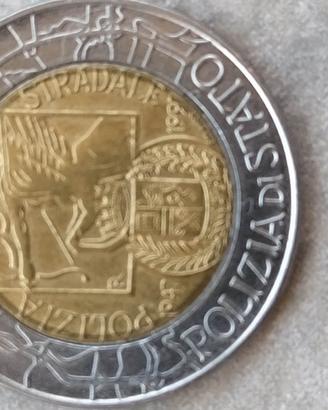 Moneta 500 lire polizia di stato