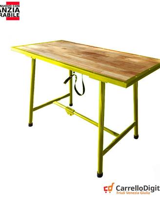 Tavolo lavoro pieghevole legno e acciaioGiallo