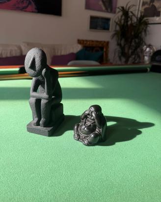 Coppia sculture Buddhapensatore – India e Parigi