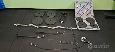 Set manubri e cavo + dischi 