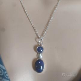 collana argento lapislazzuli e acciaio 
