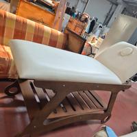 Lettino Massaggio in Legno con Ripiano e Foro Facc