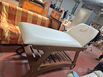 Lettino Massaggio in Legno con Ripiano e Foro Facc