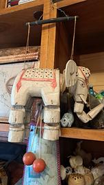 Marionetta elefante artigianato Indiano
