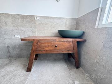 Mobile bagno - industrial -  consolle legno