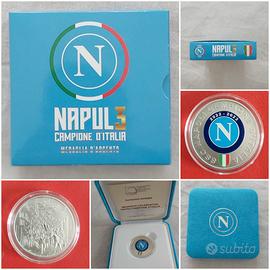 moneta e folder Napoli 3^ scudetto