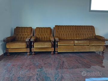 Set Vintage Anni '70: Divano 3 posti + 2 Poltrone 
