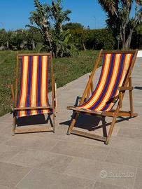 2 Sdraio Vintage anni 60 Modernariato a Righe