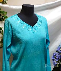 Anni 90 - Tunica corta boho chic camicia etnica