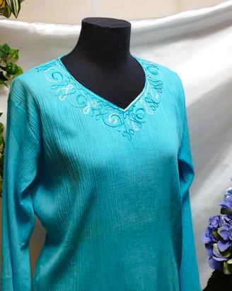 Anni 90 - Tunica corta boho chic camicia etnica