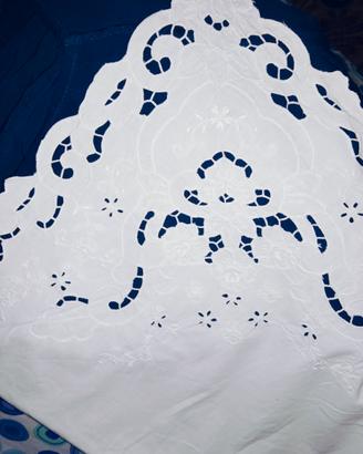 Lenzuola matrimoniali ricamo intaglio