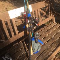 Canne da pesca con mulinelli