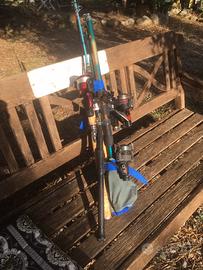 Canne da pesca con mulinelli