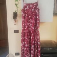 vestito lungo estivo rosso bordeaux fantasia