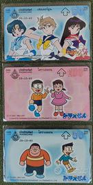 Lotto 3 Schede Telefoniche Thailandia TOT Doraemon