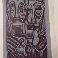 ATTILIO FRESCHI  LINOLEUM  " I PROFETI " ANNI 70