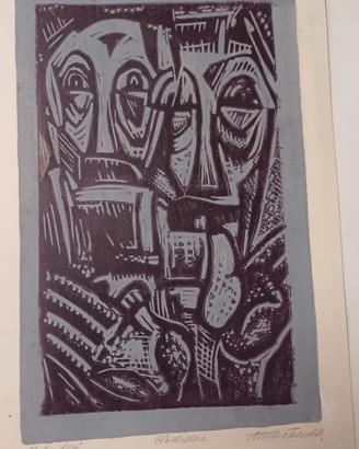 ATTILIO FRESCHI  LINOLEUM  " I PROFETI " ANNI 70