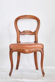 4 SEDIE ‘800 CON SEDUTA MARRONE CHIARO (1 ROTTA)