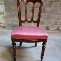 4 SEDIE MILANESI IN NOCE RESTAURATE