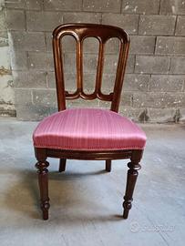 4 SEDIE MILANESI IN NOCE RESTAURATE