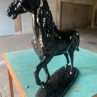 Cavallo in ceramica nero Altezza 53 larghezza 36