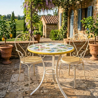 TAVOLINO IN PIETRA LAVICA Ø 80 CON BASE IN ITALIA