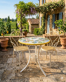 TAVOLINO IN PIETRA LAVICA Ø 80 CON BASE IN ITALIA