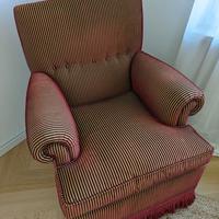 Sessel Bordeaux Streifen Landhaus Shabby Chic