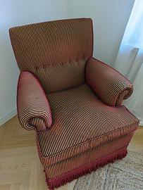 Sessel Bordeaux Streifen Landhaus Shabby Chic
