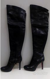 Stivali Donna TG.39 Pelle Nera H.70 Tacco 10