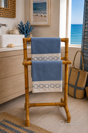 Portasciugamani bambù vintage – casa al mare boho
