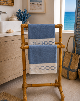 Portasciugamani bambù vintage – casa al mare boho