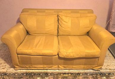 coppia divani 2 posti classici giallo oro/ocra