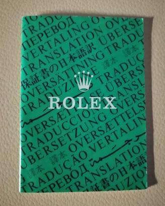 BOOKLET ROLEX TRANSLATION ANNO 1989