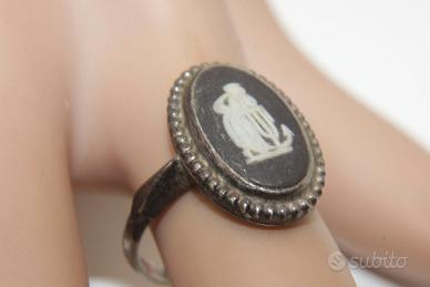 Wedgwood anello argento neoclassico diaspro nero