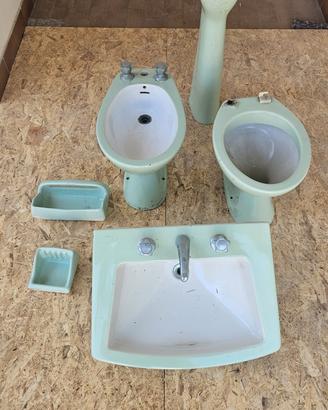 Set Sanitari completo vintage '60 '70 verde mentaa
