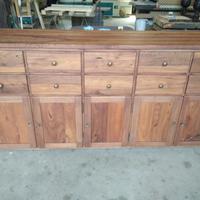 credenza in olmo vecchio con ante e cassetti