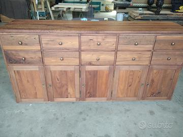 credenza in olmo vecchio con ante e cassetti