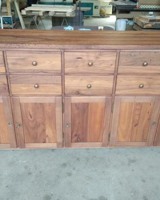 credenza in olmo vecchio con ante e cassetti