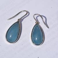 Orecchini Oro 18kt 2 gocce di Agata , chiusura Oro