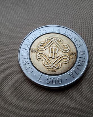 500 lire "Centenario Banca d'Italia" (1993)