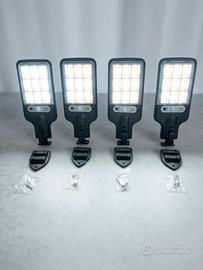 Set 4 Faretti Solari LED da Esterno con Sensore