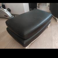 pouf nero pelle vera 