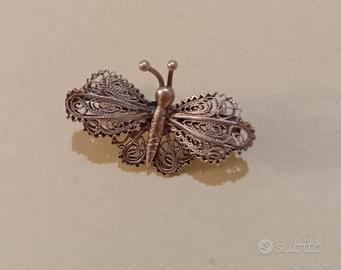 Spilla Farfalla filigrana d'argento 