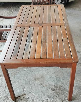 TAVOLO DA GIARDINO IN LEGNO  CON SEDIE ABBINATE